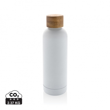 Logo trade business gift photo of: Wood RCS certified recycled stainless steel vacuum bottle