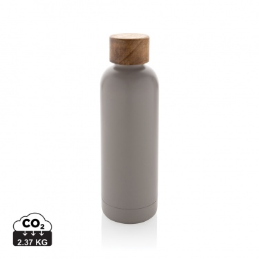 Logotrade promotional merchandise picture of: Wood RCS certified recycled stainless steel vacuum bottle