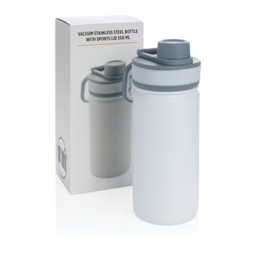 Logotrade promotional product picture of: Vacuum stainless steel bottle with sports lid 550ml