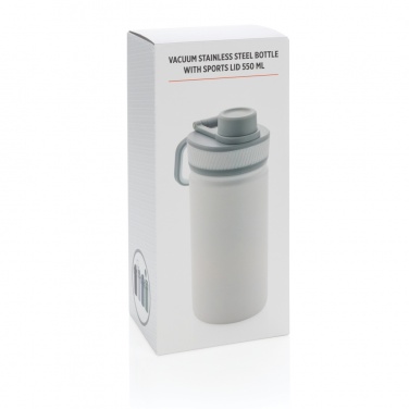 Logo trade promotional giveaways picture of: Vacuum stainless steel bottle with sports lid 550ml