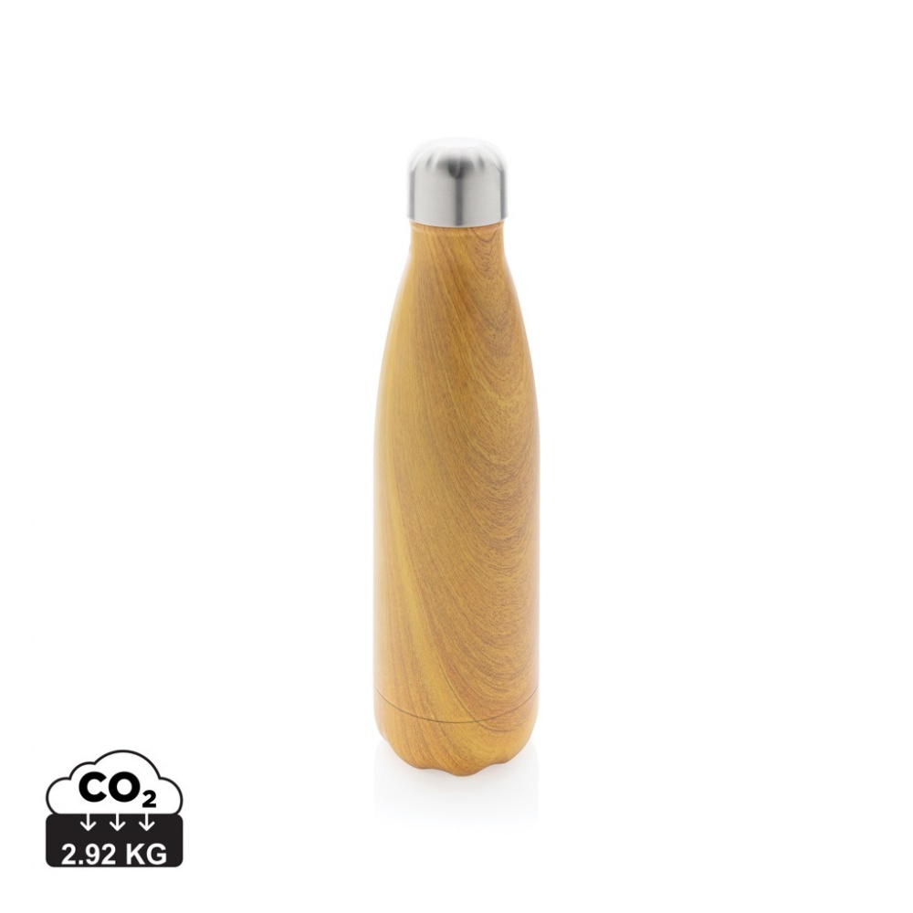 Logotrade promotional giveaway picture of: Vacuum insulated stainless steel bottle with wood print