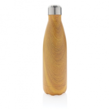 Logo trade promotional products image of: Vacuum insulated stainless steel bottle with wood print