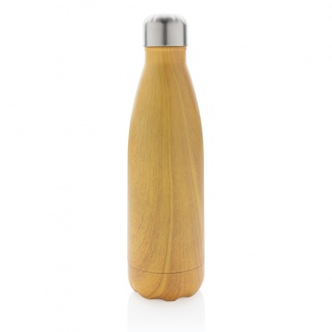 Logotrade business gift image of: Vacuum insulated stainless steel bottle with wood print