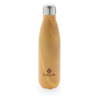 Logotrade promotional item image of: Vacuum insulated stainless steel bottle with wood print