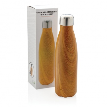 Logotrade corporate gifts photo of: Vacuum insulated stainless steel bottle with wood print