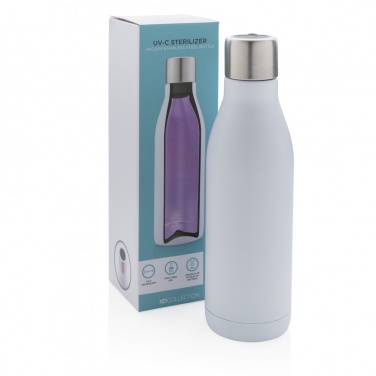 Logo trade advertising products image of: UV-C steriliser vacuum stainless steel bottle