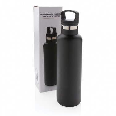 Logo trade advertising products image of: Vacuum insulated leak proof standard mouth bottle