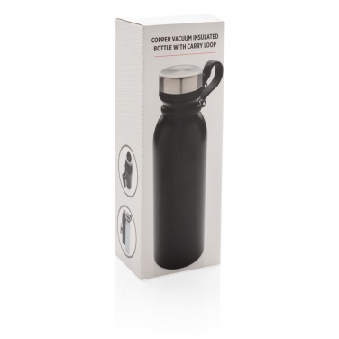 Logo trade promotional merchandise picture of: Copper vacuum insulated bottle with carry loop