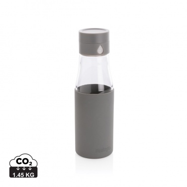 Logo trade promotional items image of: Ukiyo glass hydration tracking bottle with sleeve