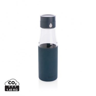 Logo trade promotional merchandise image of: Ukiyo glass hydration tracking bottle with sleeve