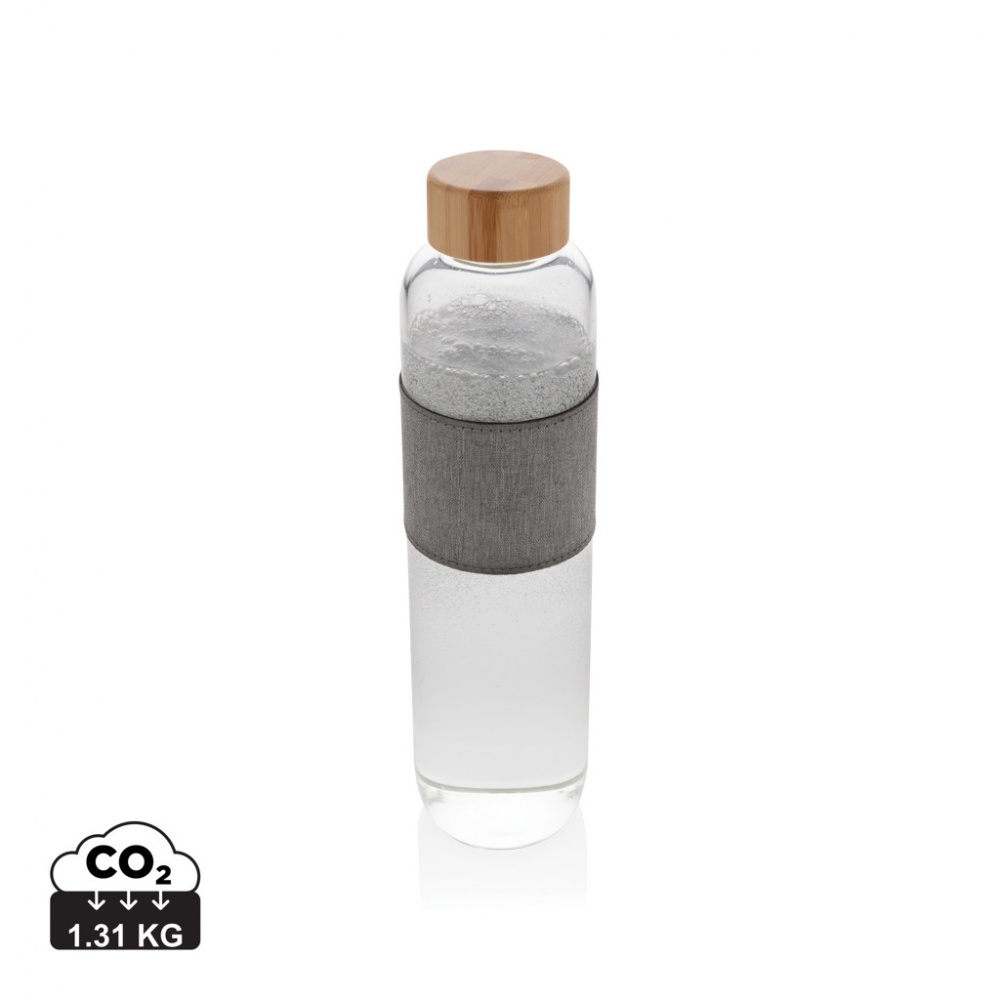 Logo trade promotional gifts picture of: Impact borosilicate glass bottle with bamboo lid