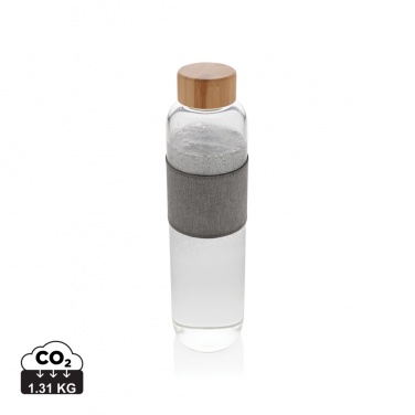 Logo trade promotional merchandise image of: Impact borosilicate glass bottle with bamboo lid