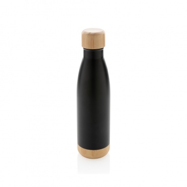 Logo trade promotional gifts picture of: Vacuum stainless steel bottle with bamboo lid and bottom