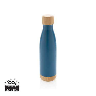 Logotrade corporate gift picture of: Vacuum stainless steel bottle with bamboo lid and bottom