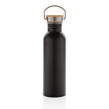 Logo trade advertising product photo of: Modern stainless steel bottle with bamboo lid