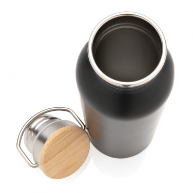 Logo trade promotional item photo of: Modern stainless steel bottle with bamboo lid