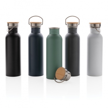 Logotrade business gift image of: Modern stainless steel bottle with bamboo lid