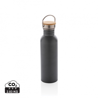 Logo trade promotional products picture of: Modern stainless steel bottle with bamboo lid