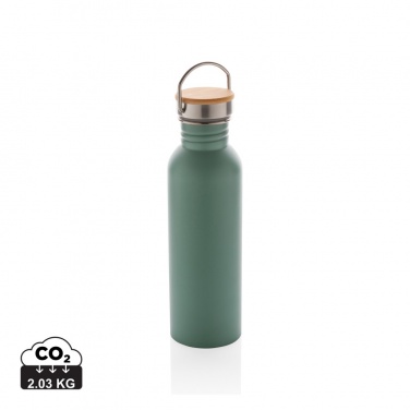 Logotrade business gift image of: Modern stainless steel bottle with bamboo lid