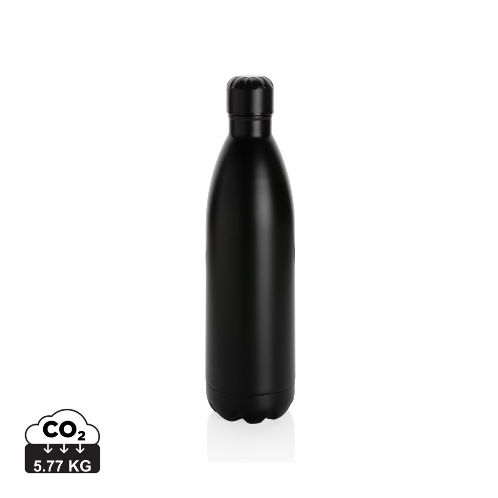 Logo trade promotional items image of: Solid colour vacuum stainless steel bottle 1L