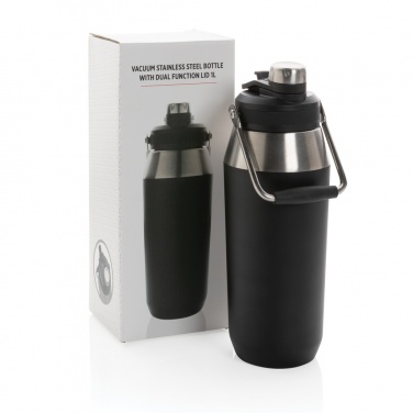 Logo trade business gift photo of: Vacuum stainless steel dual function lid bottle 1L