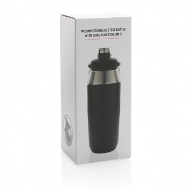 Logotrade promotional item picture of: Vacuum stainless steel dual function lid bottle 1L