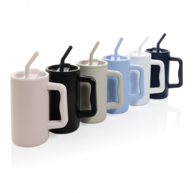 Logo trade promotional merchandise picture of: Cube RCS certified recycled steel mug 800ml