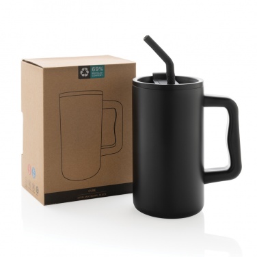 Logo trade promotional giveaways image of: Cube RCS certified recycled steel mug 800ml