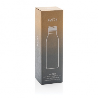 Logotrade promotional products photo of: Avira Alcor RCS Re-steel single wall water bottle 600 ML