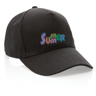 Logo trade promotional giveaways image of: Impact 5panel 280gr Recycled cotton cap with AWARE™ tracer