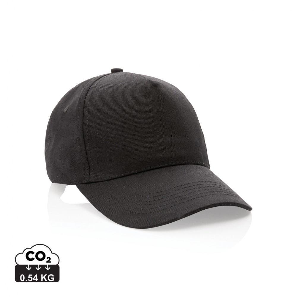 Logo trade business gifts image of: Impact 5 panel 190gr Recycled cotton cap with AWARE™ tracer