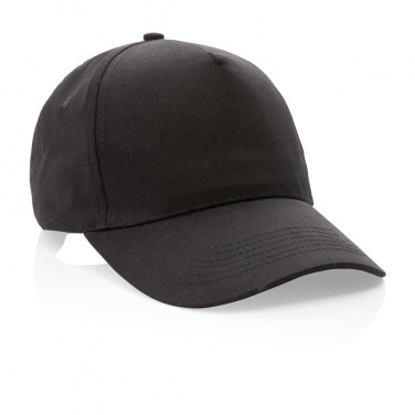 Logo trade business gifts image of: Impact 5 panel 190gr Recycled cotton cap with AWARE™ tracer