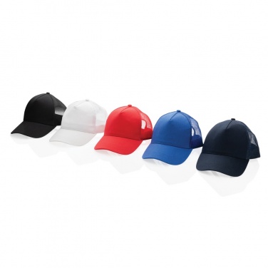 Logo trade promotional gifts picture of: Impact AWARE™ Brushed rcotton 5 panel trucker cap 190gr