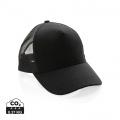 Impact AWARE™ Brushed rcotton 5 panel trucker cap 190gr, black