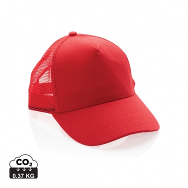 Logotrade advertising product image of: Impact AWARE™ Brushed rcotton 5 panel trucker cap 190gr