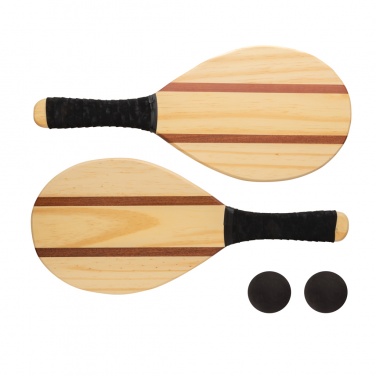 Logo trade promotional item photo of: Wooden frescobol tennis set