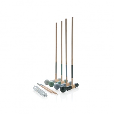 Logo trade promotional giveaways image of: Wooden croquet set