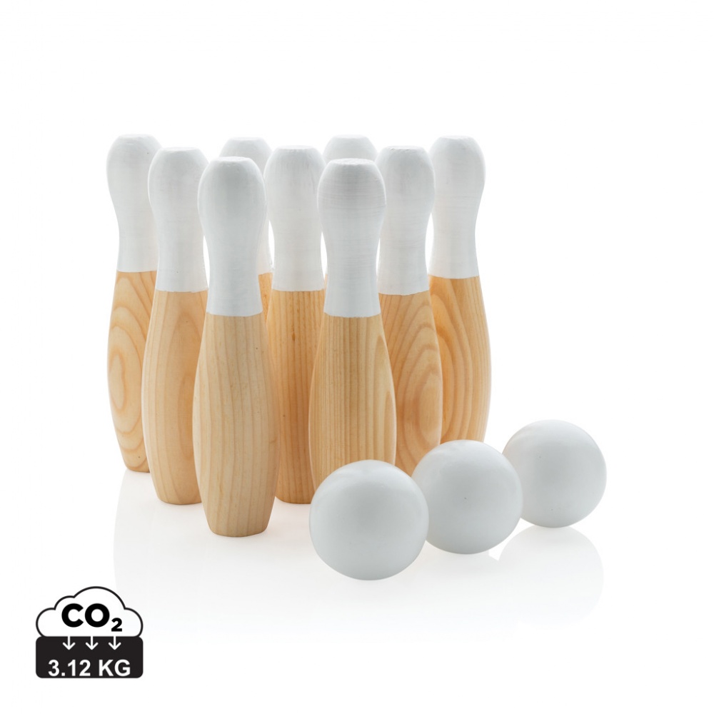 Logo trade promotional merchandise image of: Wooden skittles set