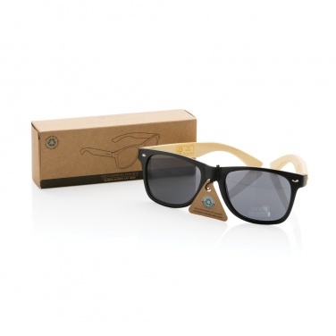 Logo trade promotional gift photo of: Bamboo and RCS recycled plastic sunglasses