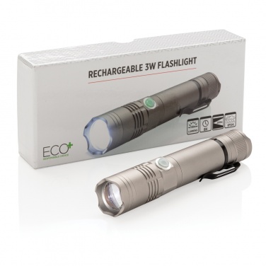 Logotrade promotional giveaway image of: Rechargeable 3W flashlight