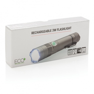 Logo trade business gifts image of: Rechargeable 3W flashlight