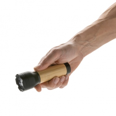 Logotrade promotional products photo of: Lucid 3W RCS certified recycled plastic & bamboo torch