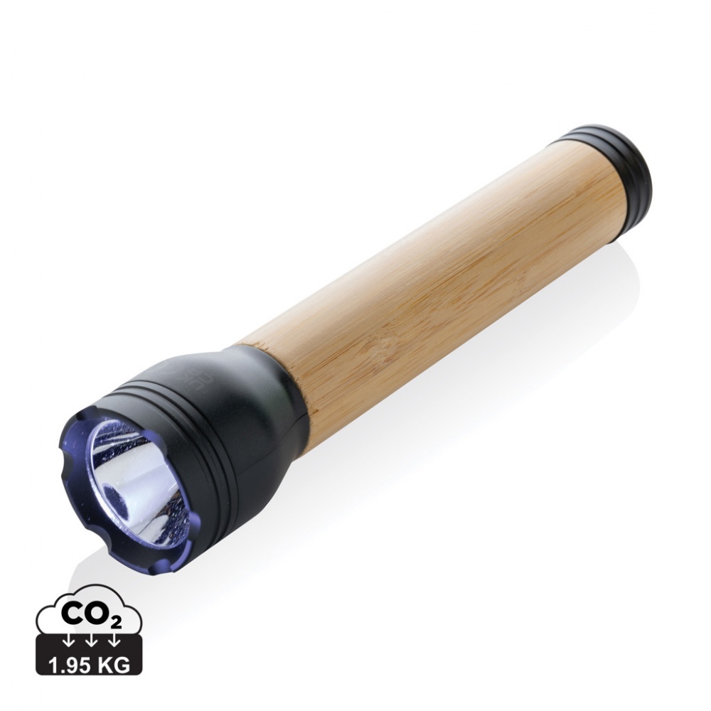 Logo trade corporate gifts image of: Lucid 5W RCS certified recycled plastic & bamboo torch