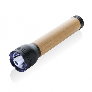 Logo trade promotional giveaway photo of: Lucid 5W RCS certified recycled plastic & bamboo torch