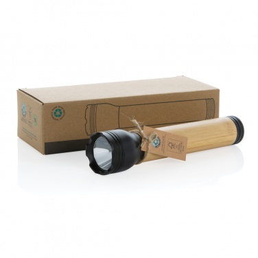 Logo trade promotional items picture of: Lucid 5W RCS certified recycled plastic & bamboo torch