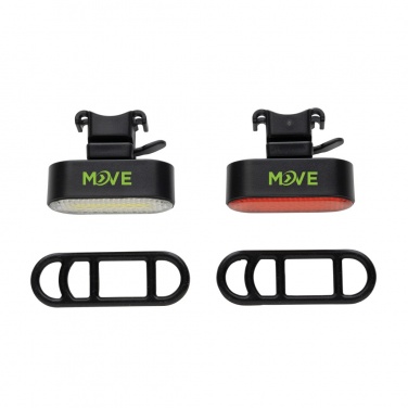 Logotrade promotional item picture of: Lumino RCS recycled plastic USB re-chargeable bike light set