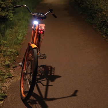 Logo trade corporate gifts image of: Lumino RCS recycled plastic USB re-chargeable bike light set