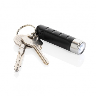 Logo trade promotional giveaway photo of: Globix RCS recycled plastic USB re-chargeable keychain torch