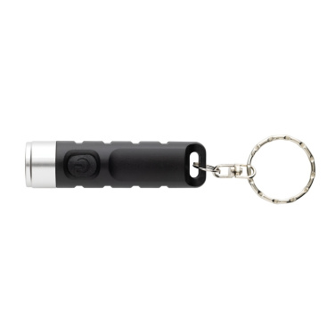 Logo trade corporate gift photo of: Globix RCS recycled plastic USB re-chargeable keychain torch