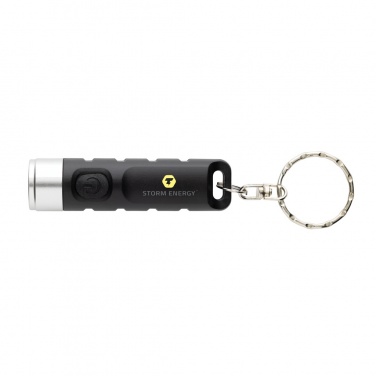 Logo trade promotional product photo of: Globix RCS recycled plastic USB re-chargeable keychain torch